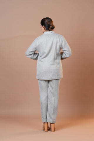 Silver Jute Linen Co-Ord Set