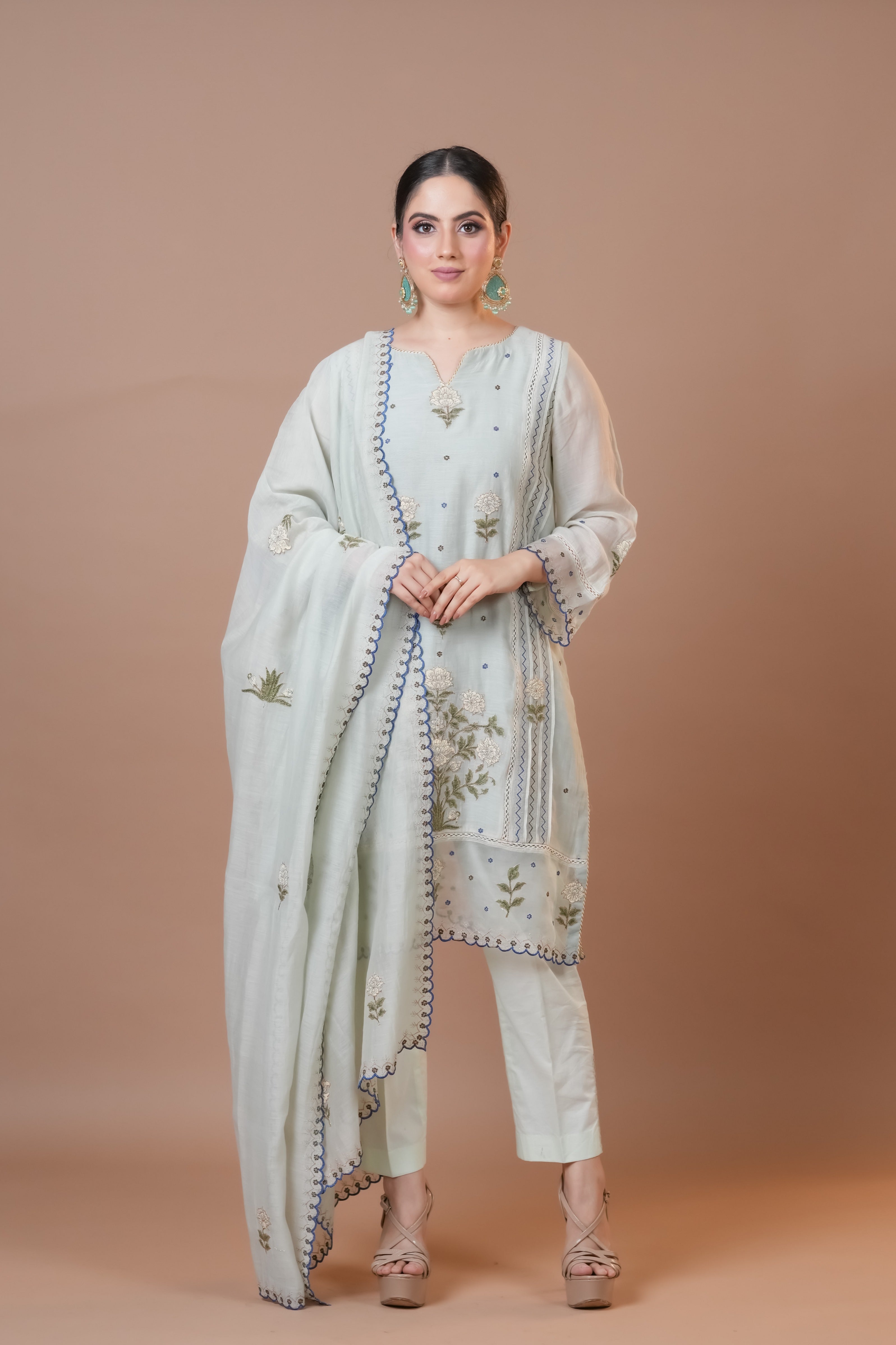 Mint Flash Chanderi Suit