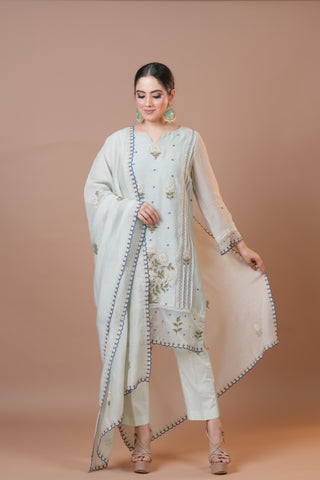 Mint Flash Chanderi Suit