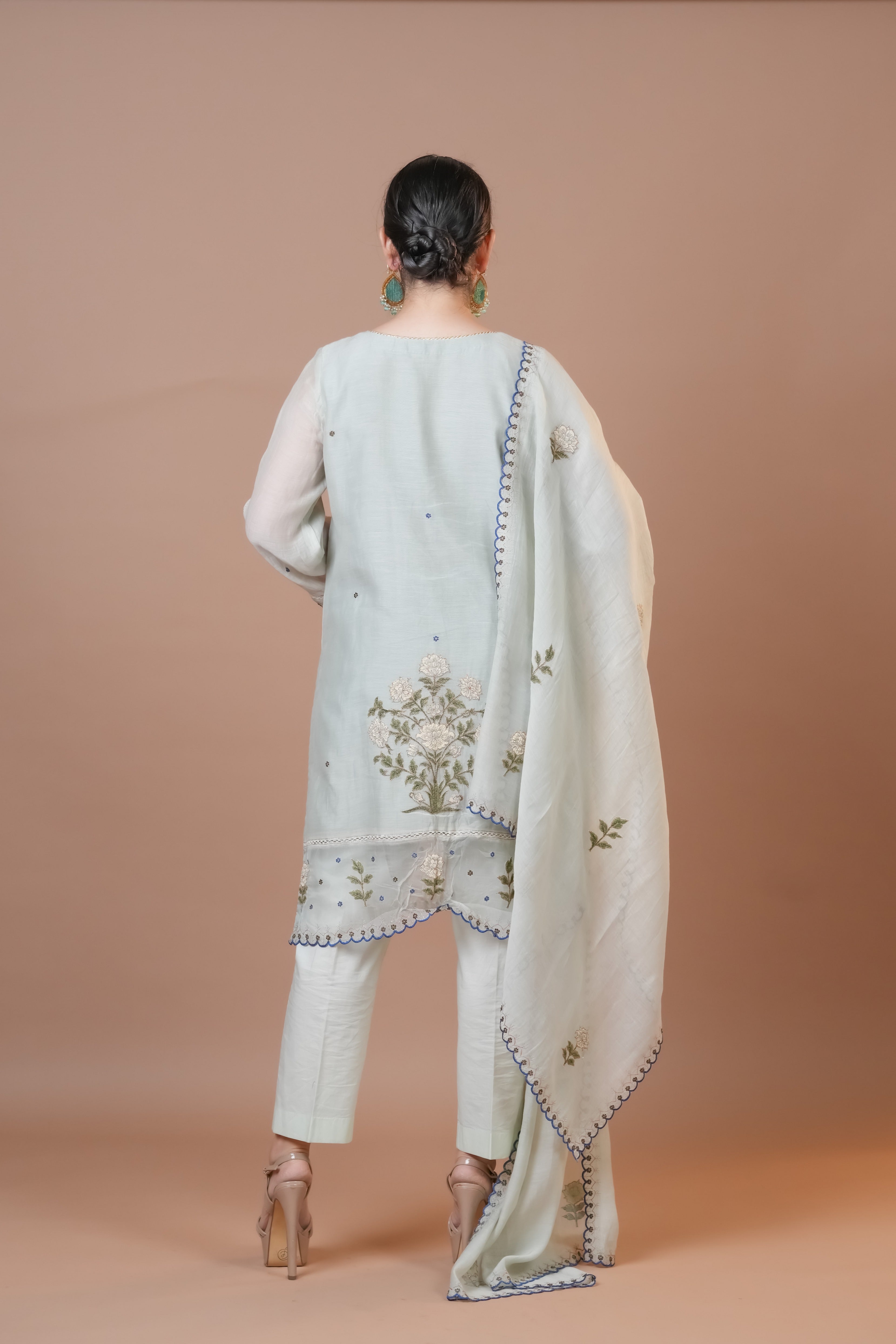 Mint Flash Chanderi Suit