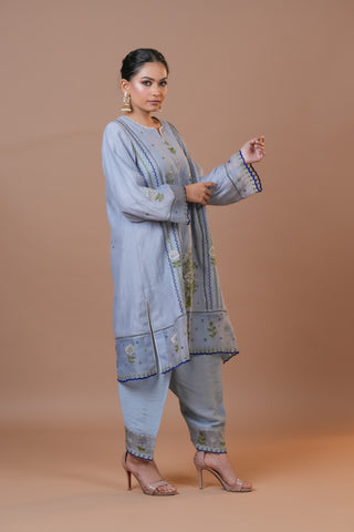 Crystal Blue Chanderi Suit