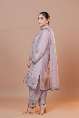 Misty Rose Chanderi Suit