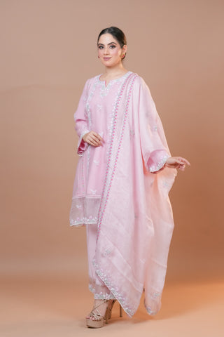 Pink Dogwood Chanderi Suit