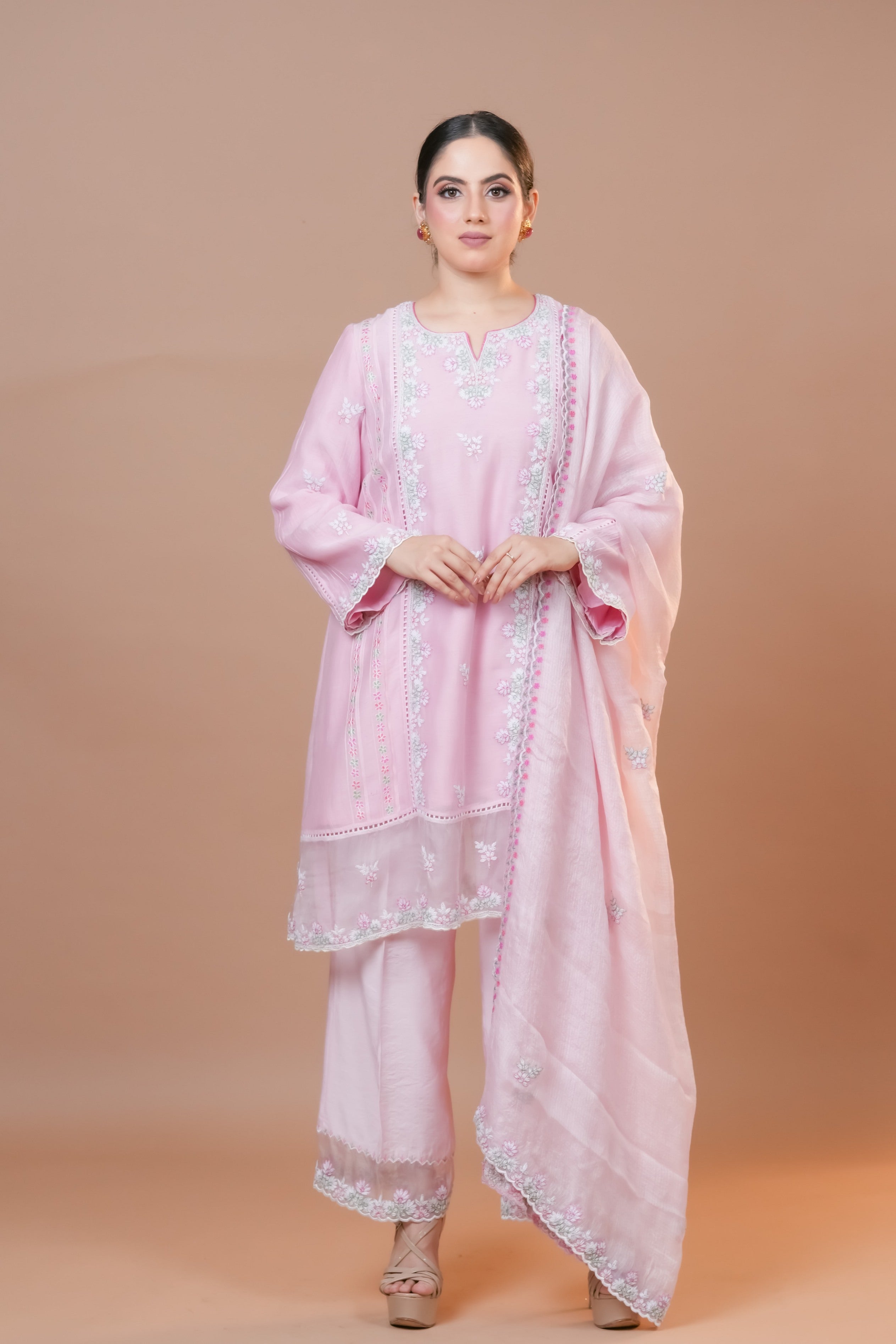 Pink Dogwood Chanderi Suit