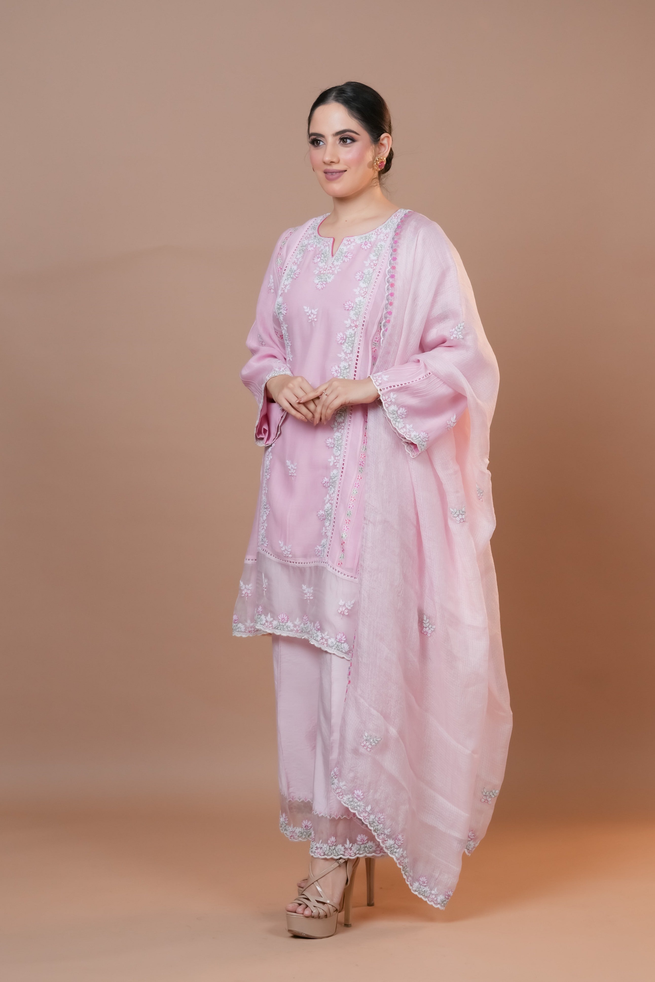 Pink Dogwood Chanderi Suit