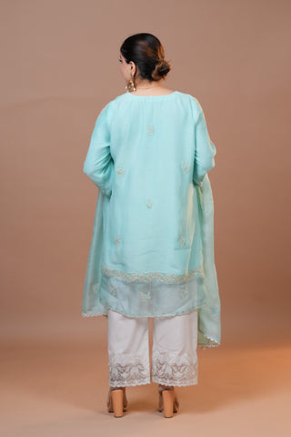 Fair Aqua Mal Chanderi Suit