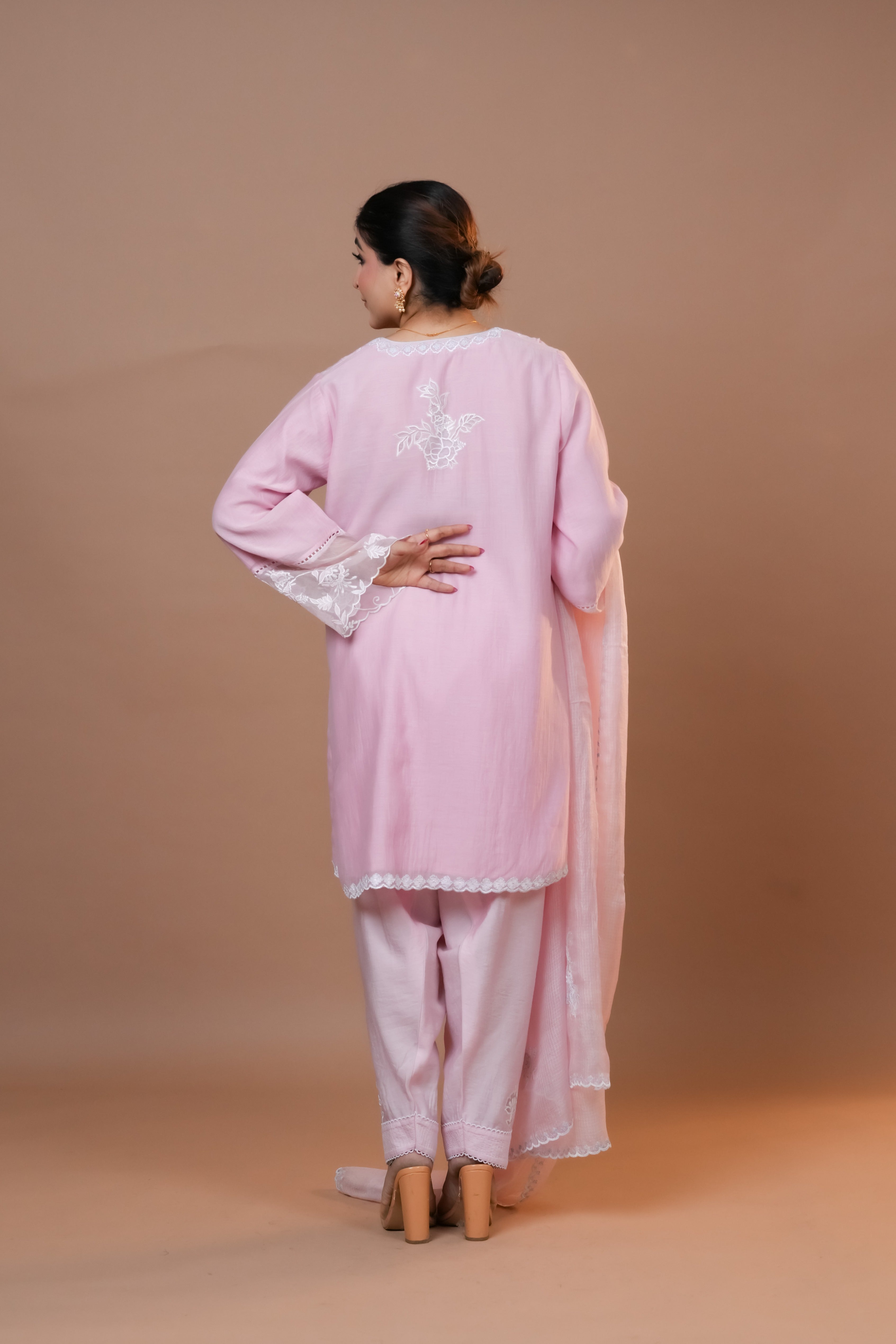 Pink Mal Chanderi Suit