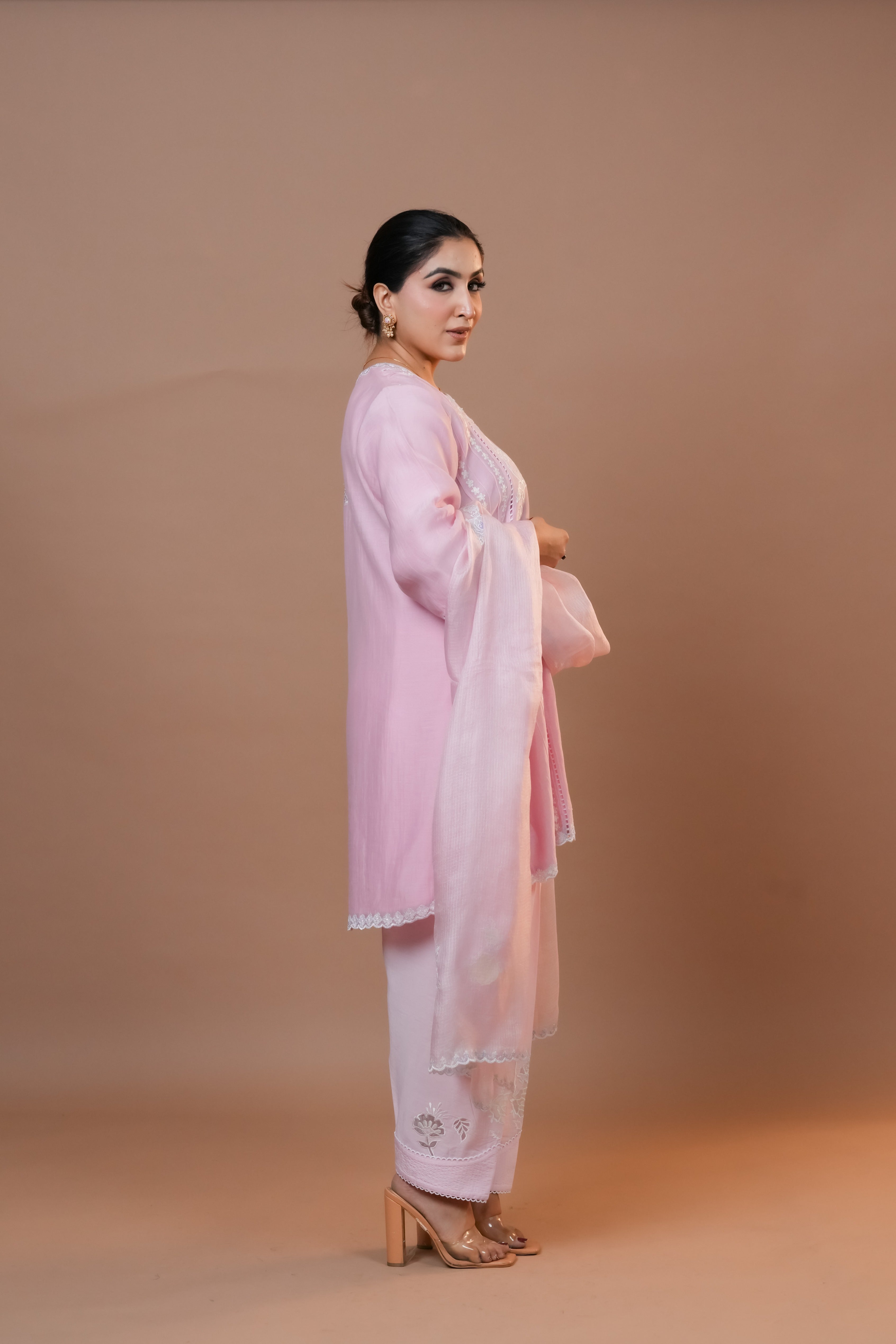 Pink Mal Chanderi Suit