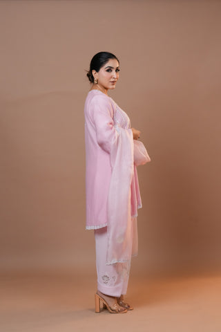 Pink Mal Chanderi Suit