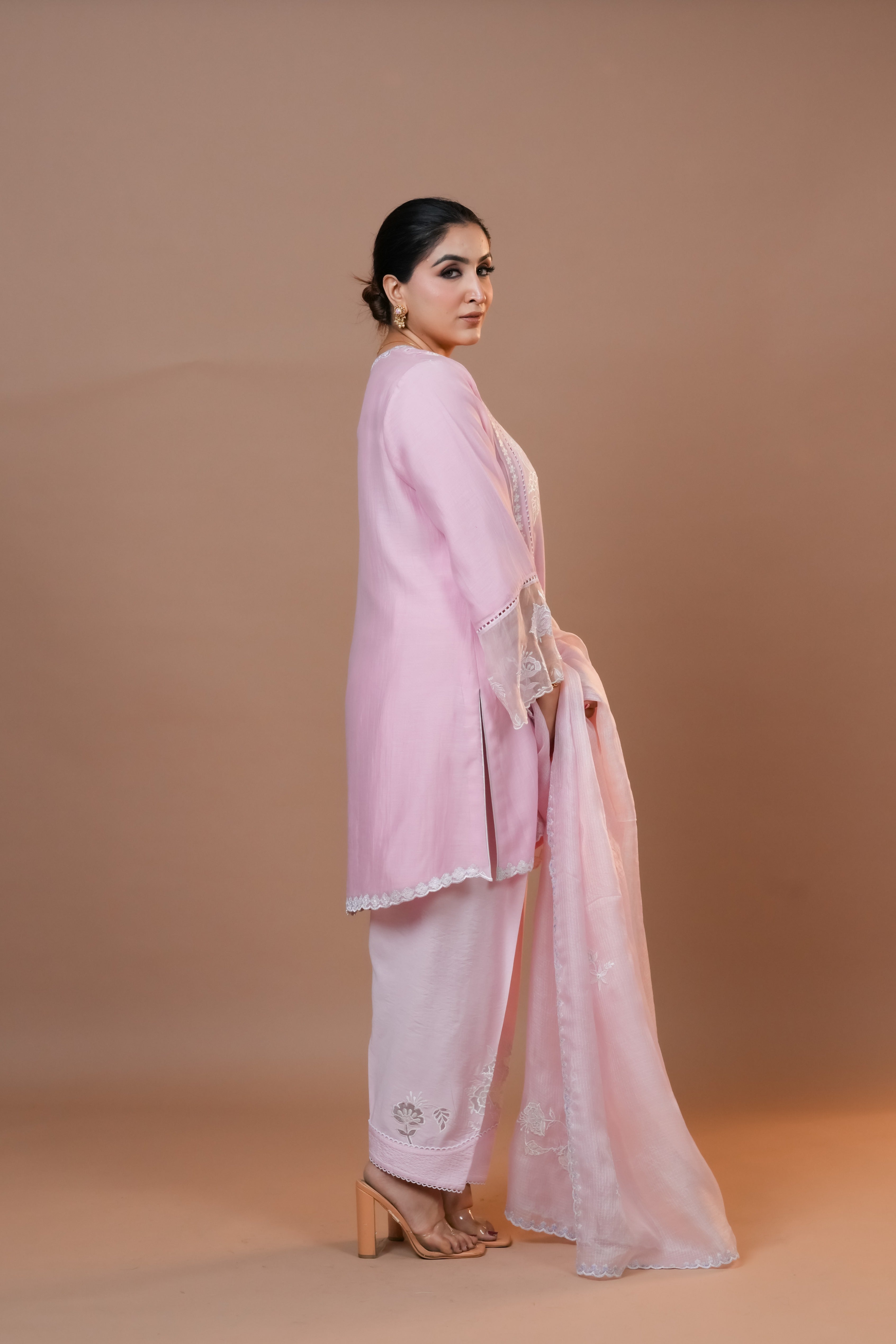 Pink Mal Chanderi Suit