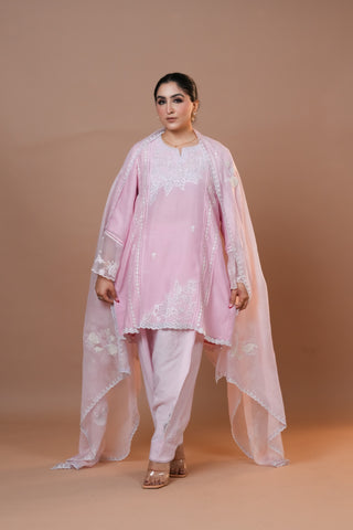 Pink Mal Chanderi Suit