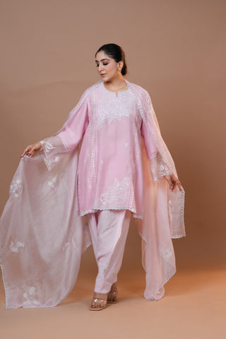 Pink Mal Chanderi Suit