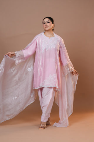 Pink Mal Chanderi Suit