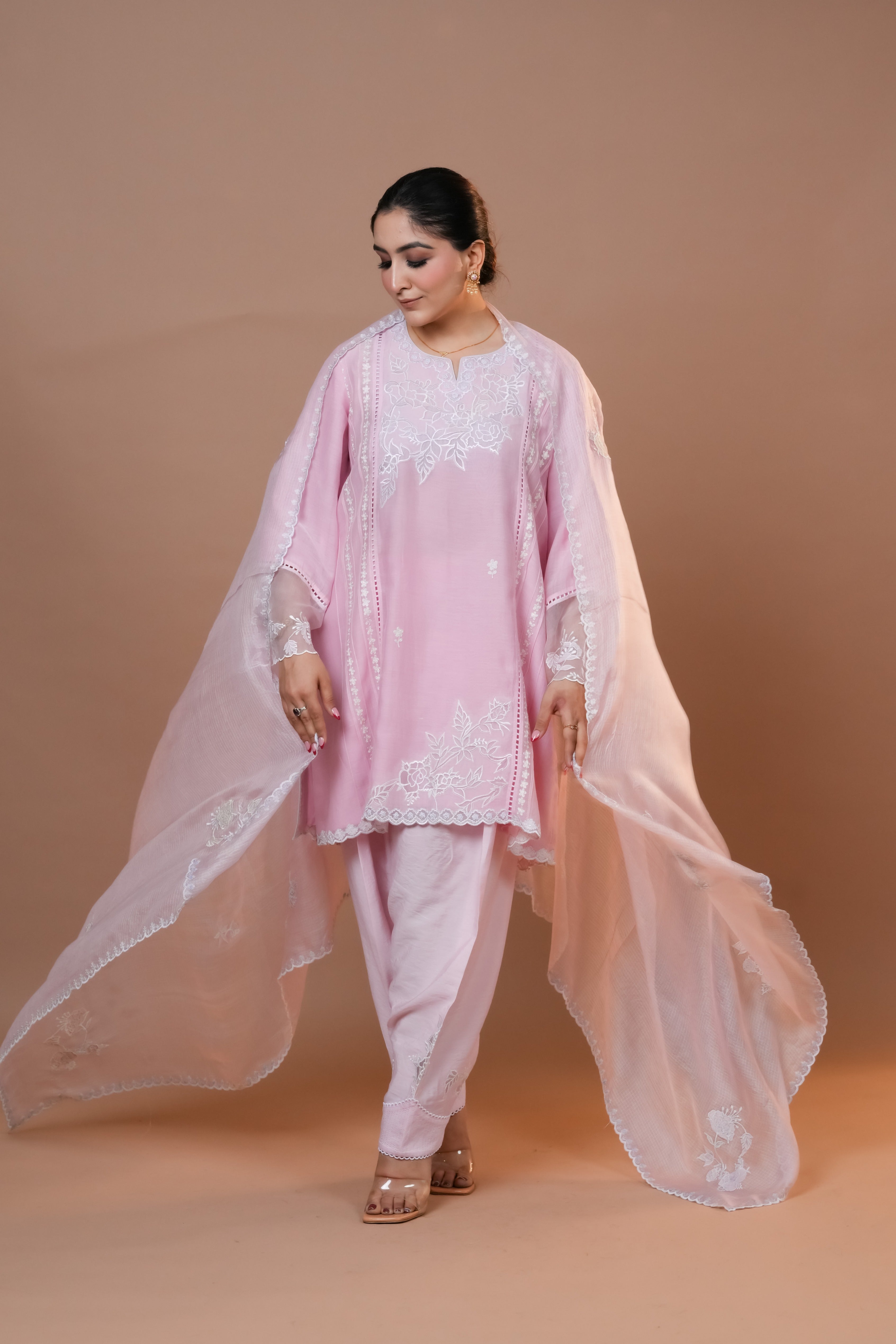 Pink Mal Chanderi Suit