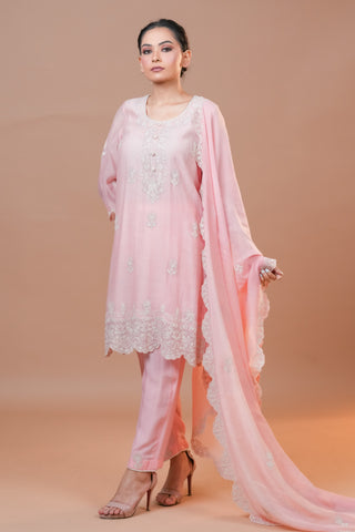 Pink Mal Chanderi Suit