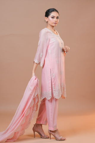 Pink Mal Chanderi Suit