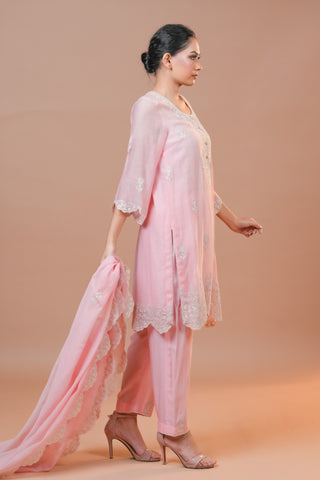 Pink Mal Chanderi Suit