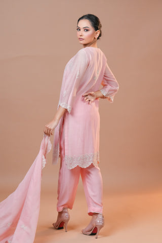 Pink Mal Chanderi Suit