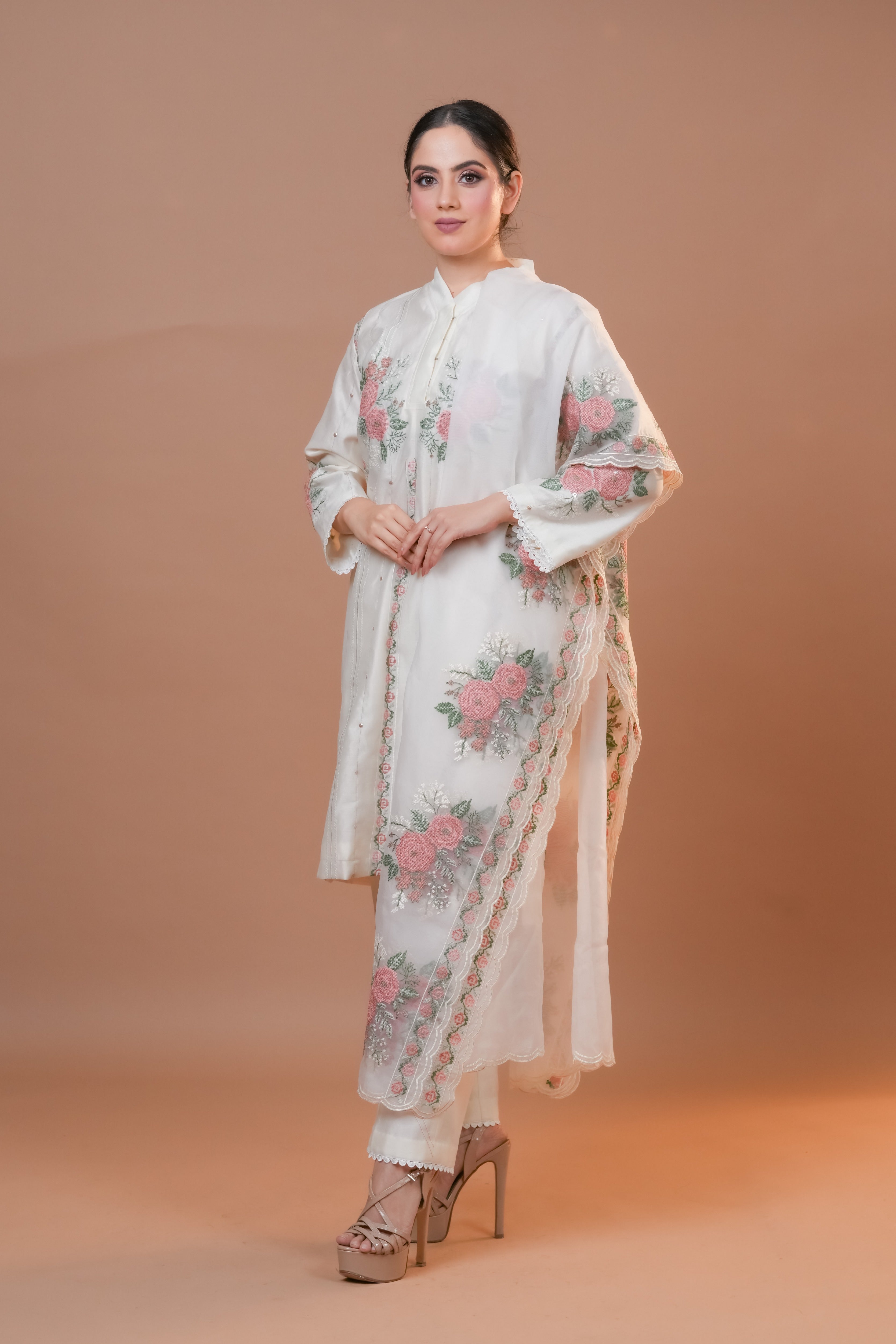 Chanderi silk suit