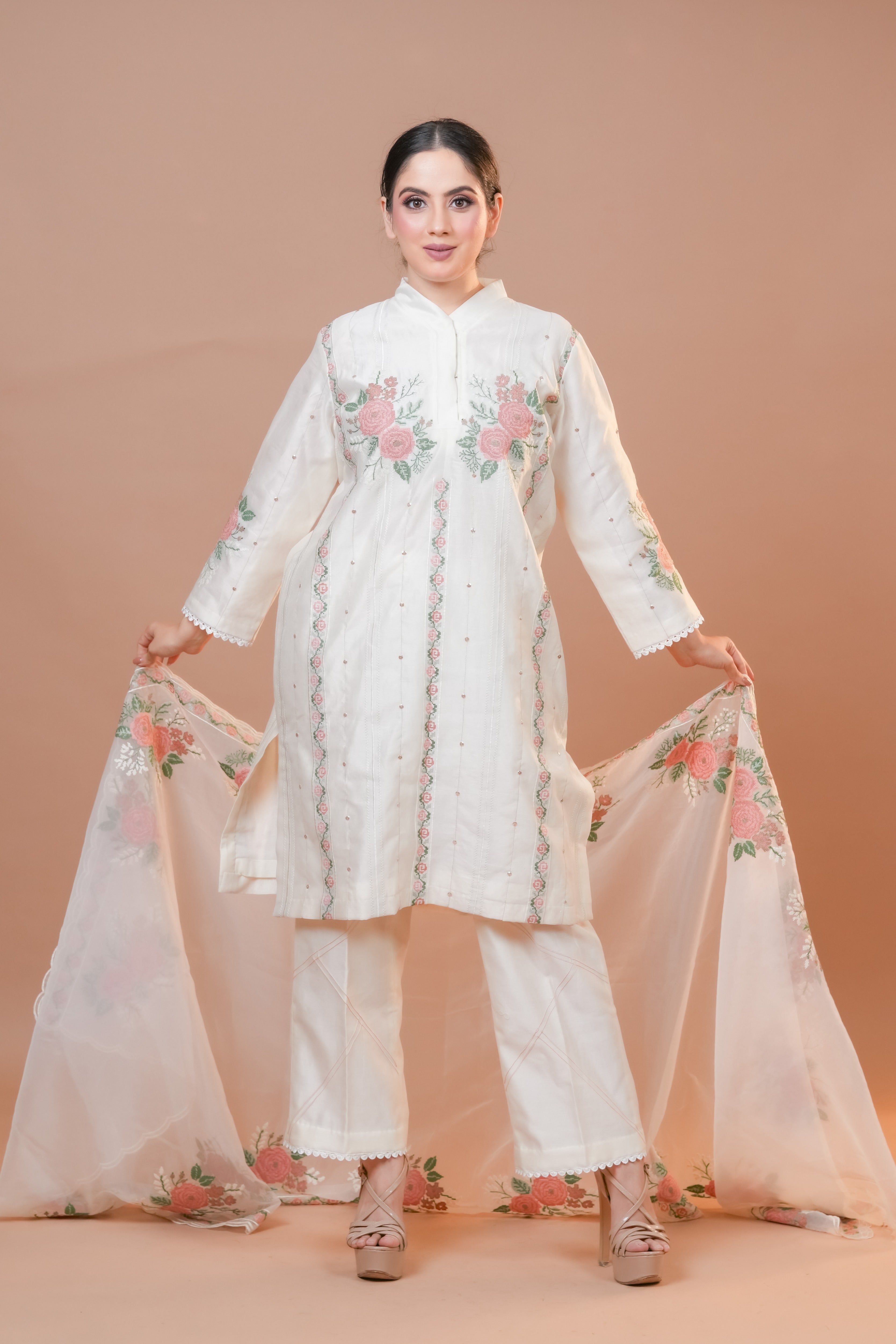 Chanderi silk suit