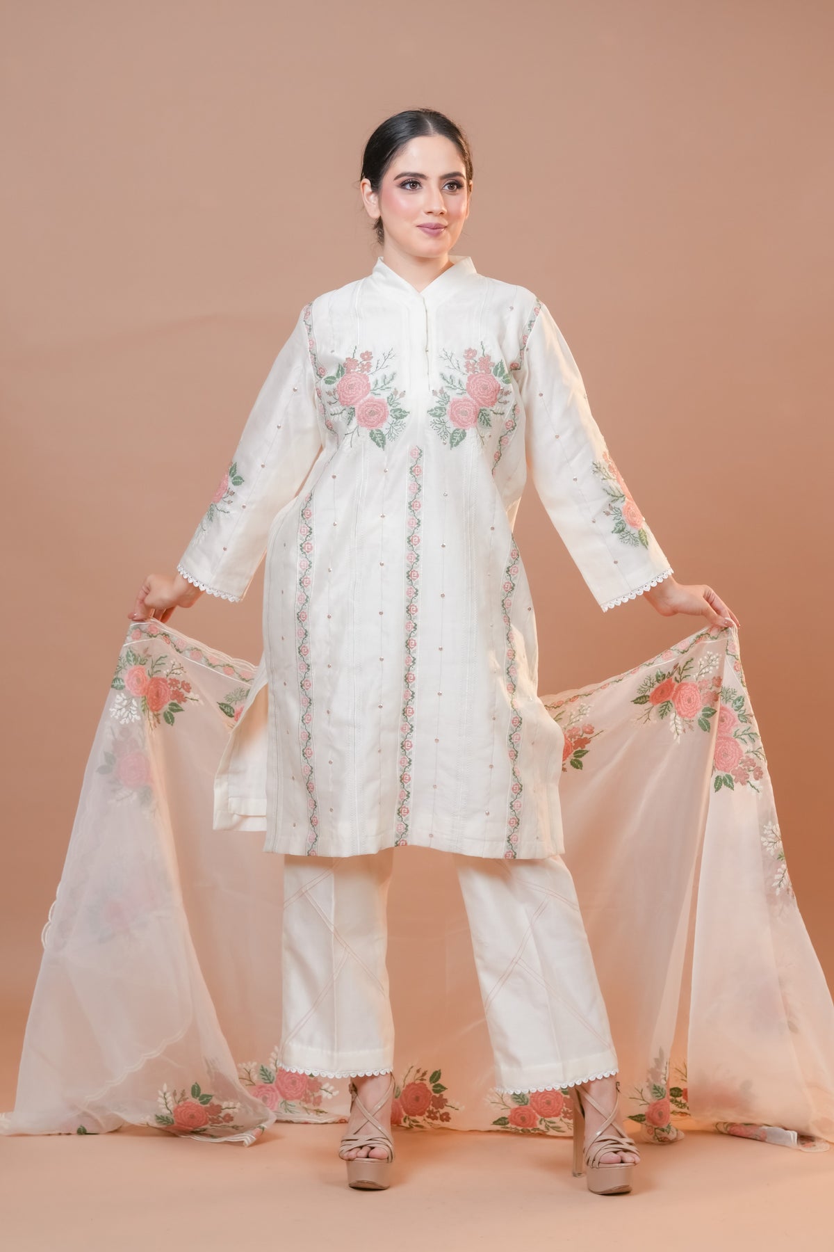 Chanderi silk suit