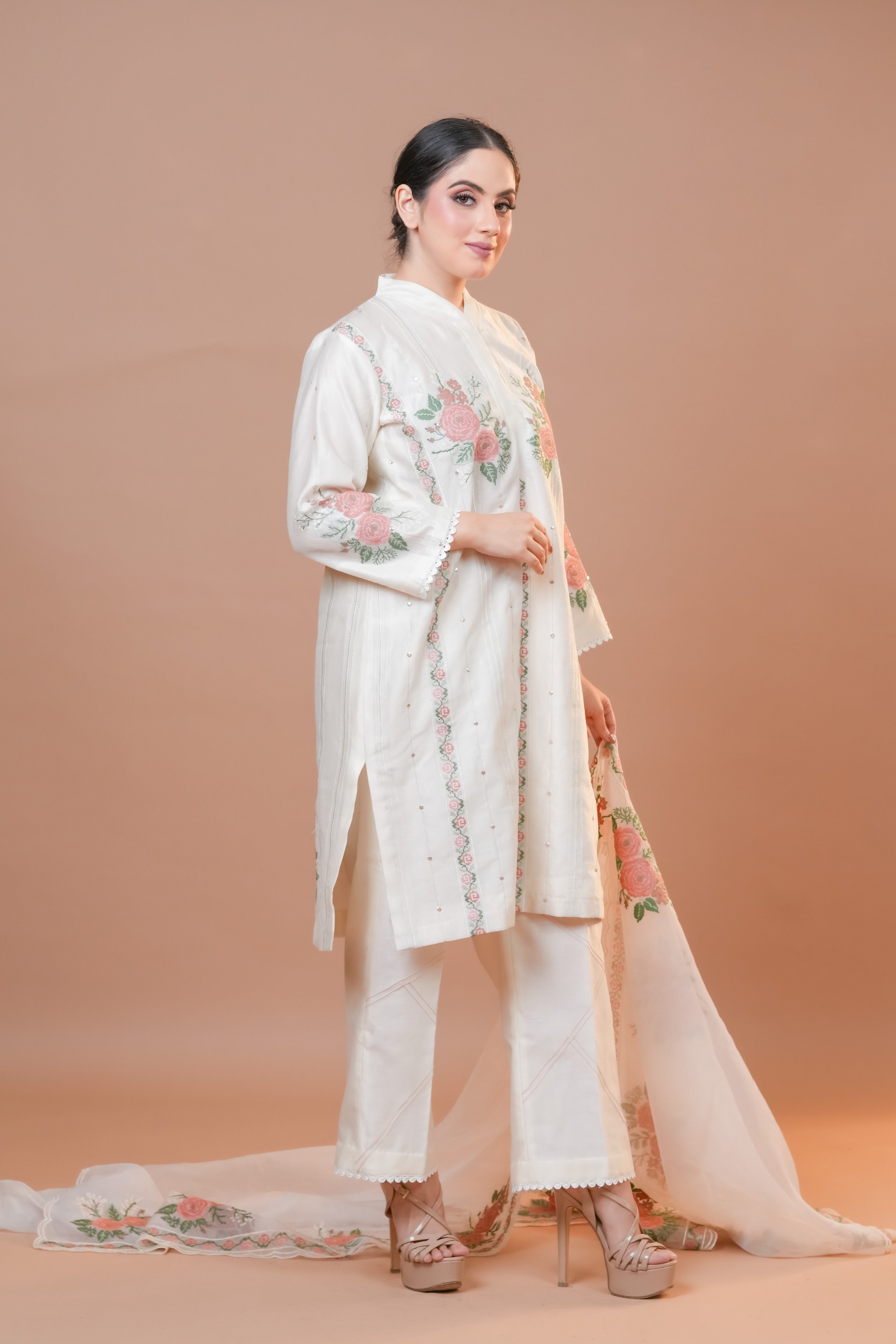 Chanderi silk suit