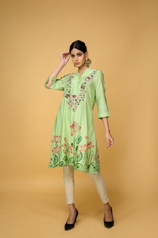 Light Green Chanderi Silk kurta