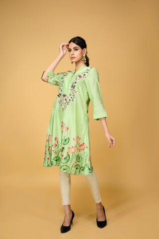 Light Green Chanderi Silk kurta