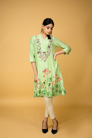 Light Green Chanderi Silk kurta