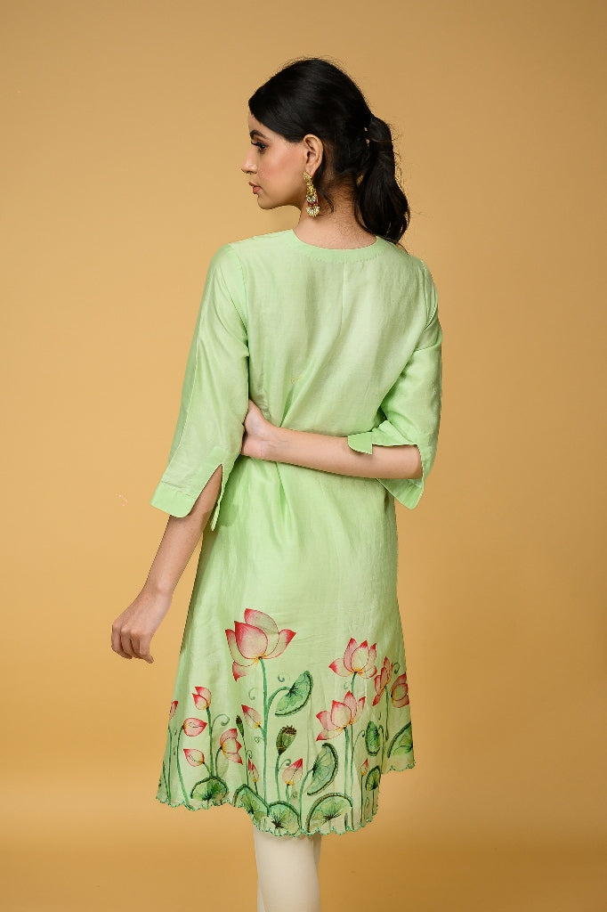 Light Green Chanderi Silk kurta