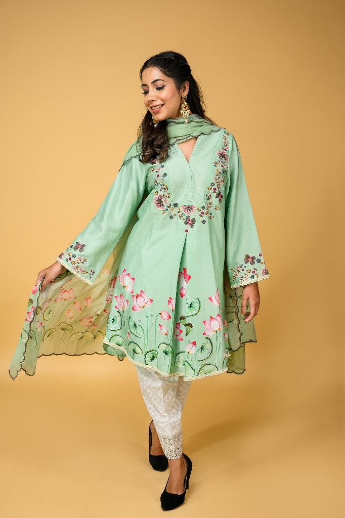 Chanderi Silk kurta Set